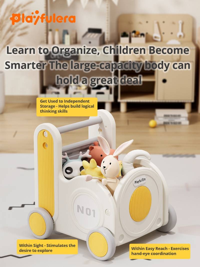 4-in-1 Thomas Train Baby Walker Wagon - Multi-Functional Push Toy with Storage for Toddlers - Image 6