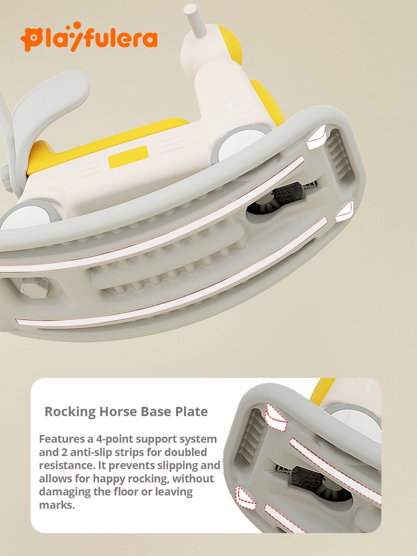 1-3 Years Kids Indoor Rocking Horse - Motorcycle Shape, 2-in-1/4-in-1 (Rocker/Scooter/Push Cart/Balance Board), Wheel Design - Image 3