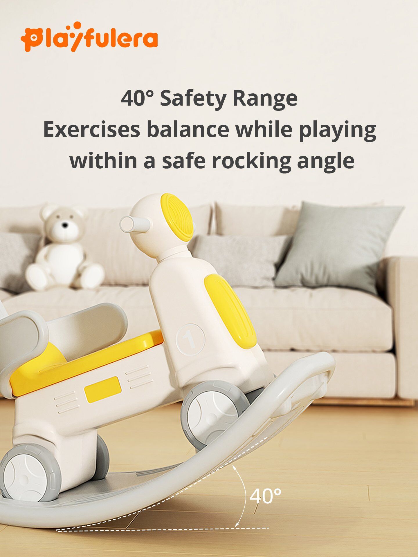 1-3 Years Kids Indoor Rocking Horse - Motorcycle Shape, 2-in-1/4-in-1 (Rocker/Scooter/Push Cart/Balance Board), Wheel Design - Image 4